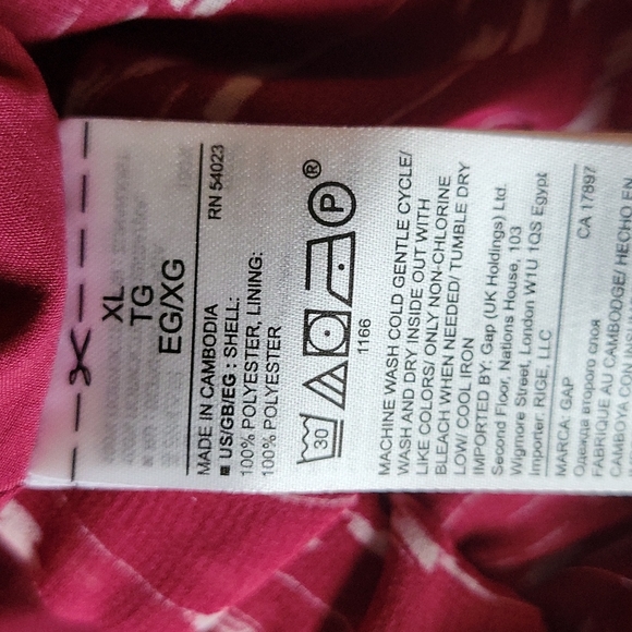 Gap western ruffle skirt maroon, white pattern size XL - Picture 4 of 4